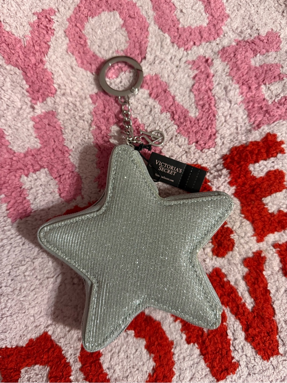 Victoria's Secret Silver Star Keychain Pouch - Picture 2 of 4